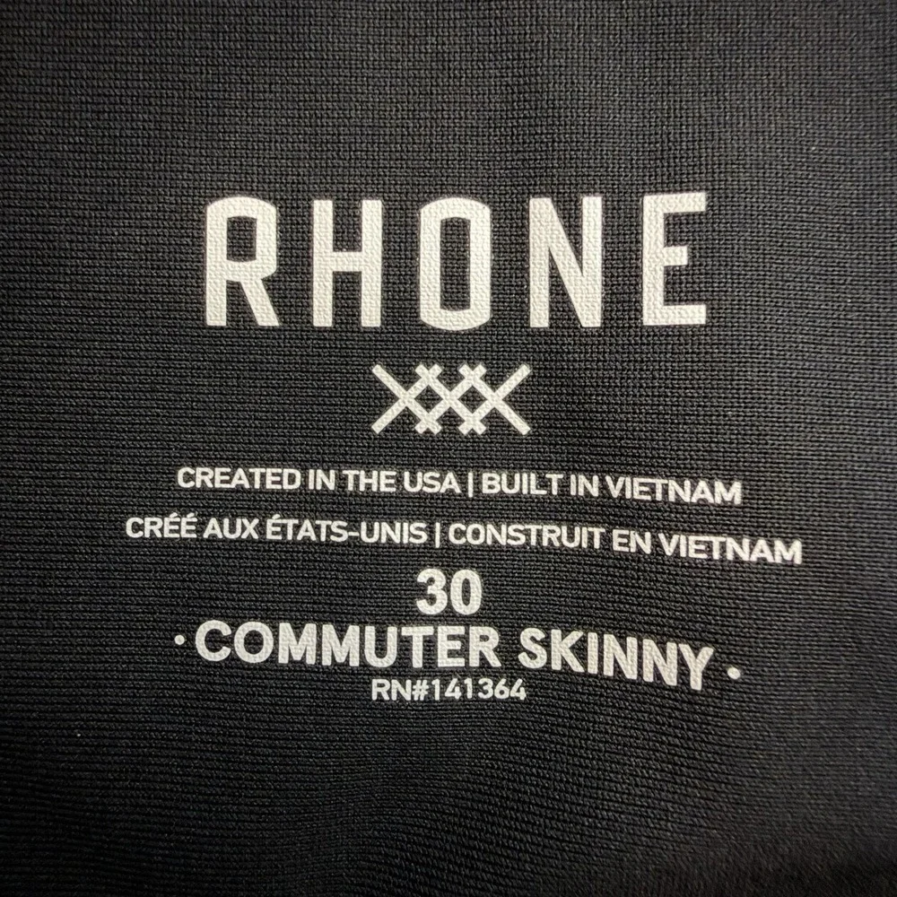 Rhone Commuter Skinny Pants Mens 33 Navy Blue Performance Stretch Trousers